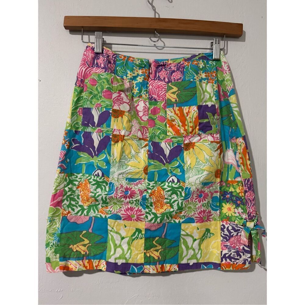 Lilly Pulitzer patchwork skirt pond print 6